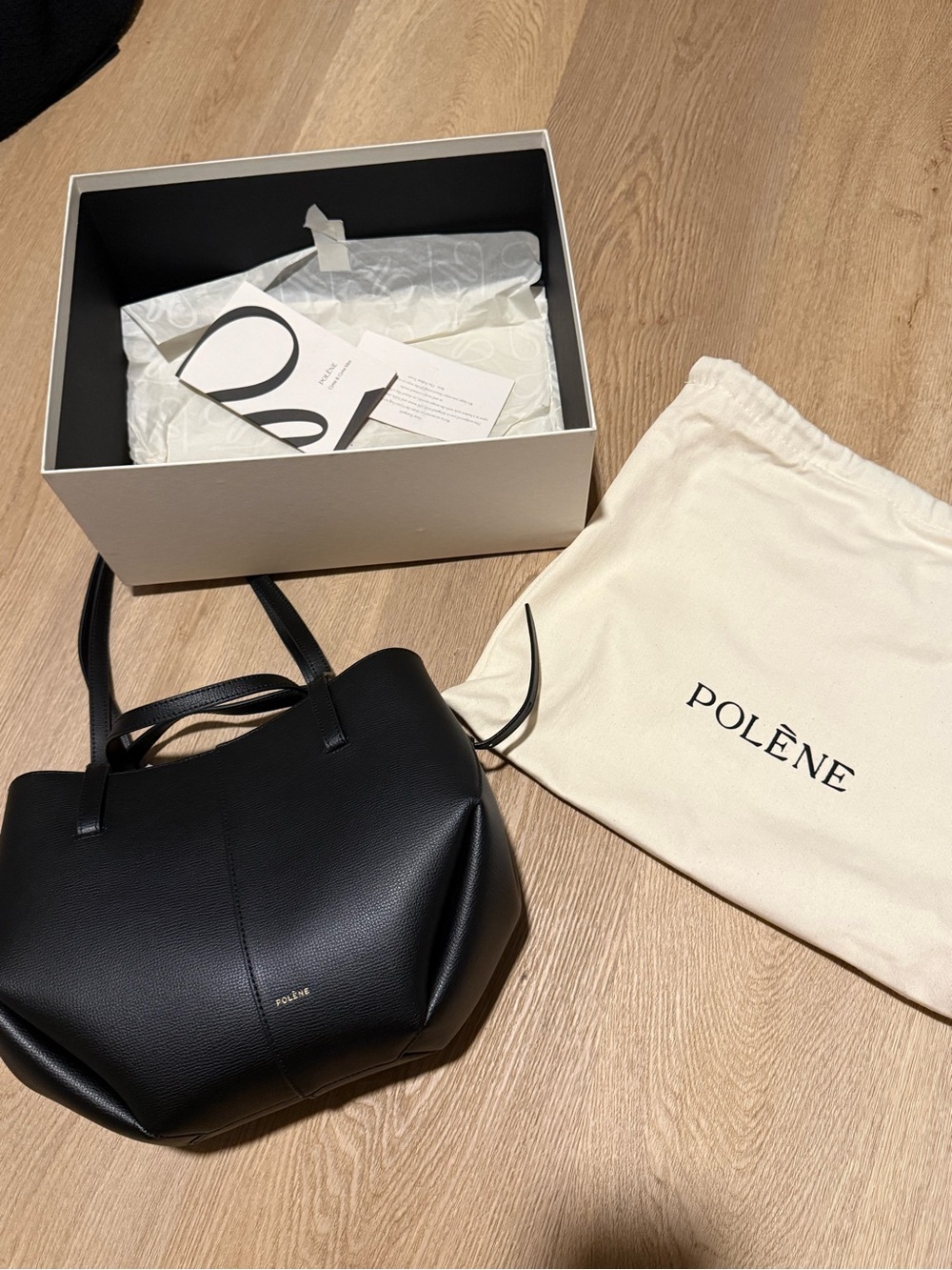 Polene Cyme Mini Black Leather bag - Picture 2 of 5